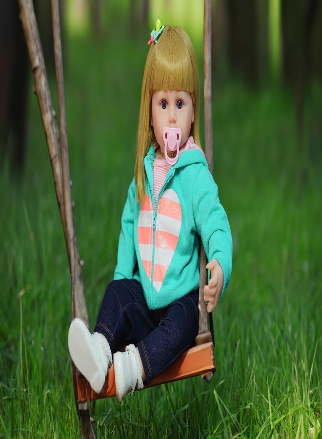MNMJ Reborn Baby Dolls Girl 18 Inch Realistic Newborn Lifelike Baby Doll Toy for Kids Ages 3+, Blonde Hair Reborn Toddler Dolls, Soft Silicone Newborn Girls Doll with Toys Accessories Gift Set - Image 4